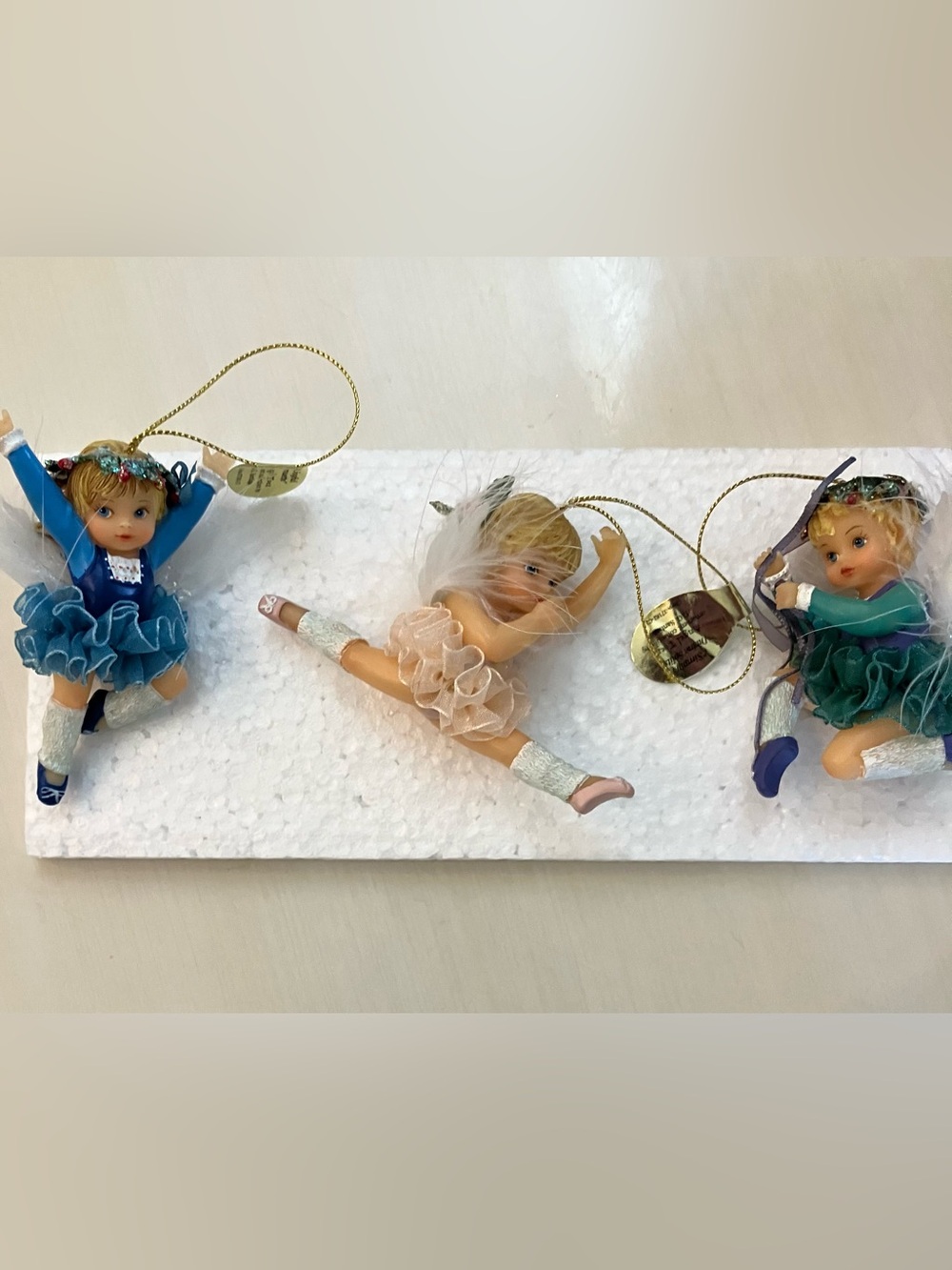 Ashton Drake collectible set of 3 Angel Toes ornaments
